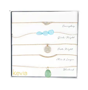 Natural Aqua Stone Necklace Set