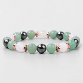 Natural Stone Aventurine and Other Stones with Hematite Beads Bracelet