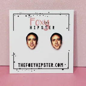 Nicholas Cage Stud Earrings