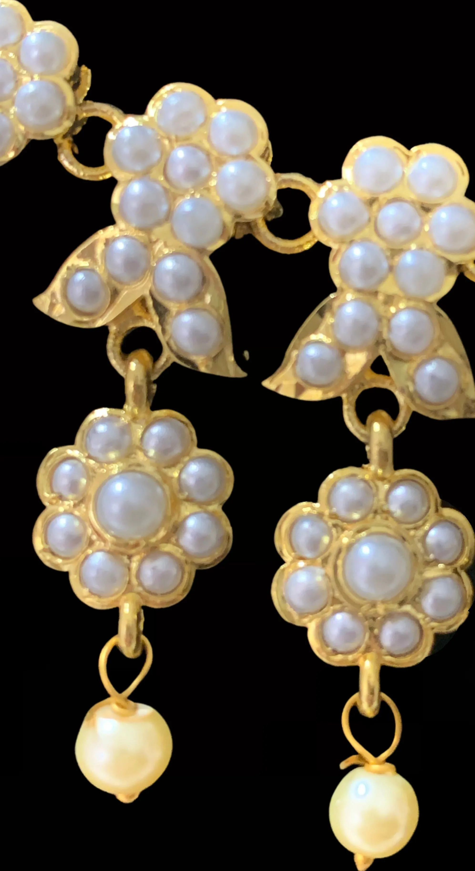 NS186 Neha jadau necklace set ( pearl   ) - SHIPS IN 4 WEEKS