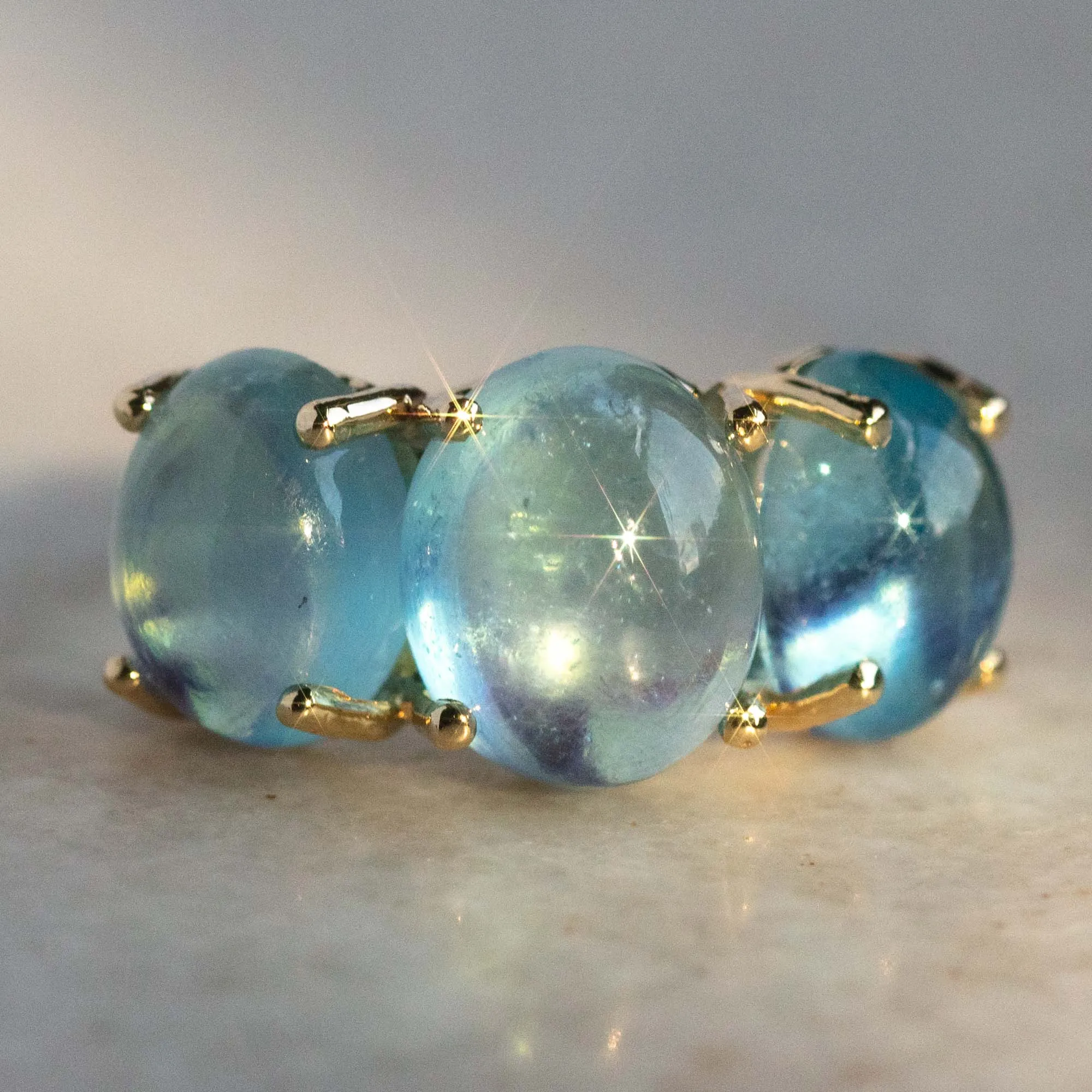 One of a Kind Jumbo Aquamarine Gumdrop Ring