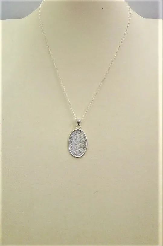 Oval Banig Silver Pendant