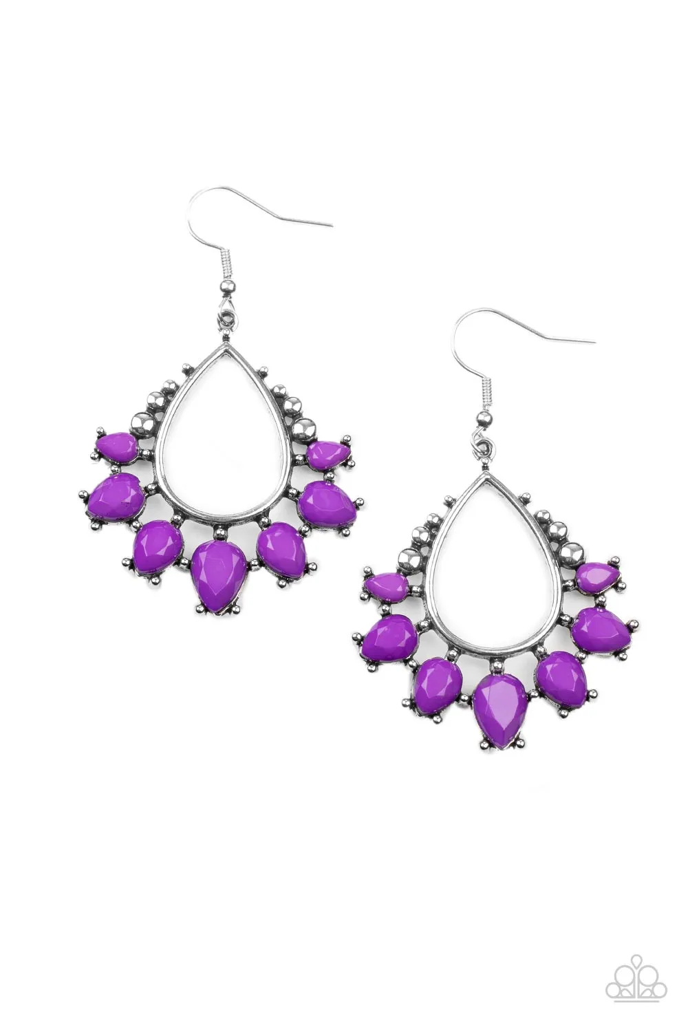 Paparazzi Flamboyant Ferocity - Purple Earrings