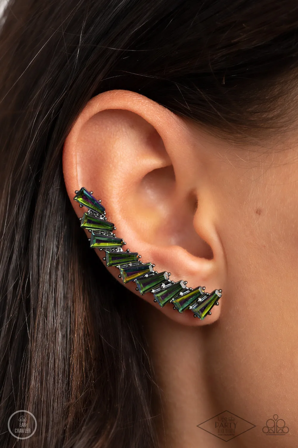 Paparazzi I Think ICE Can - Multi Oil Spill Ear Crawler Earrings