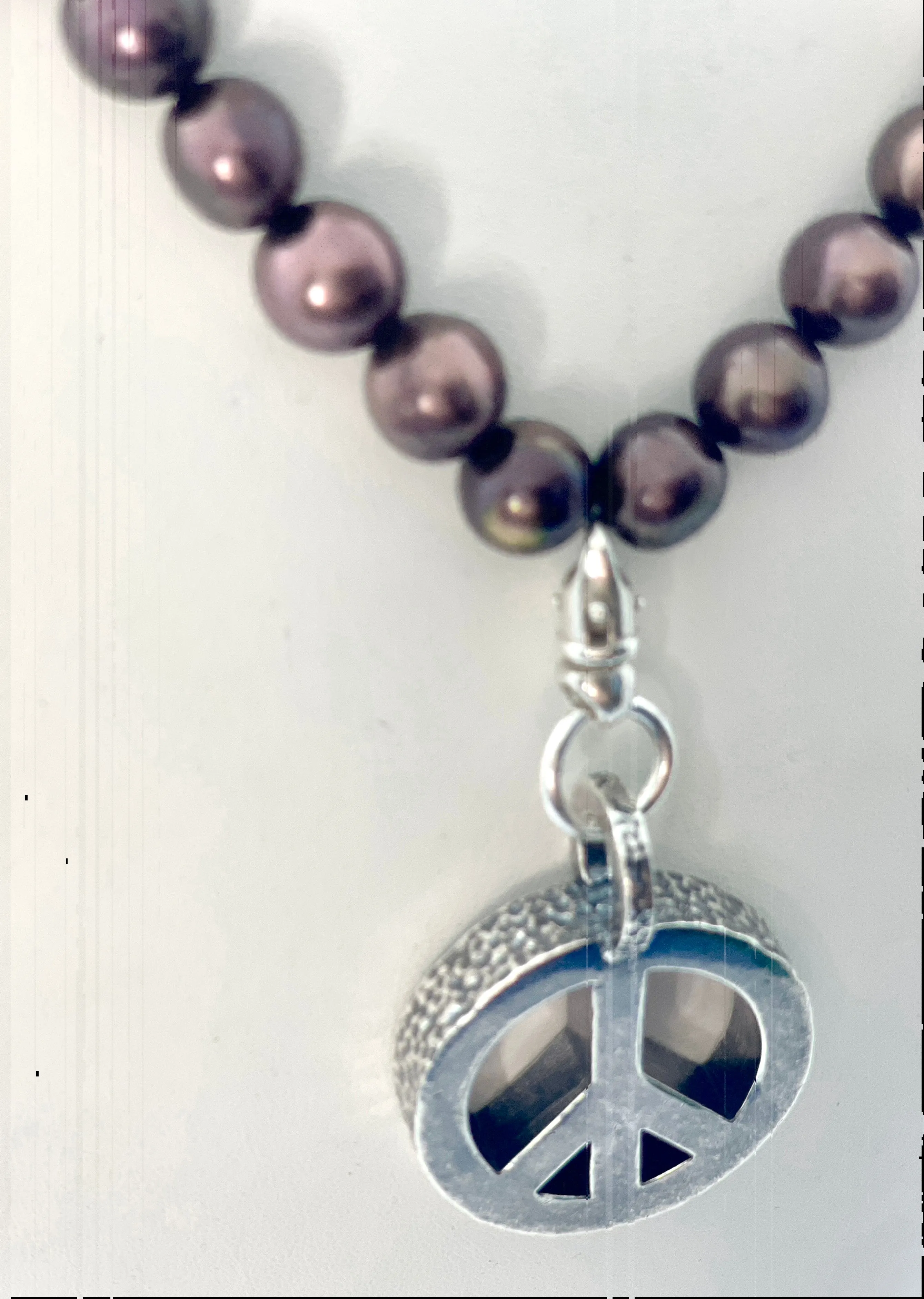 Peace Necklace with Chocolate Pearls