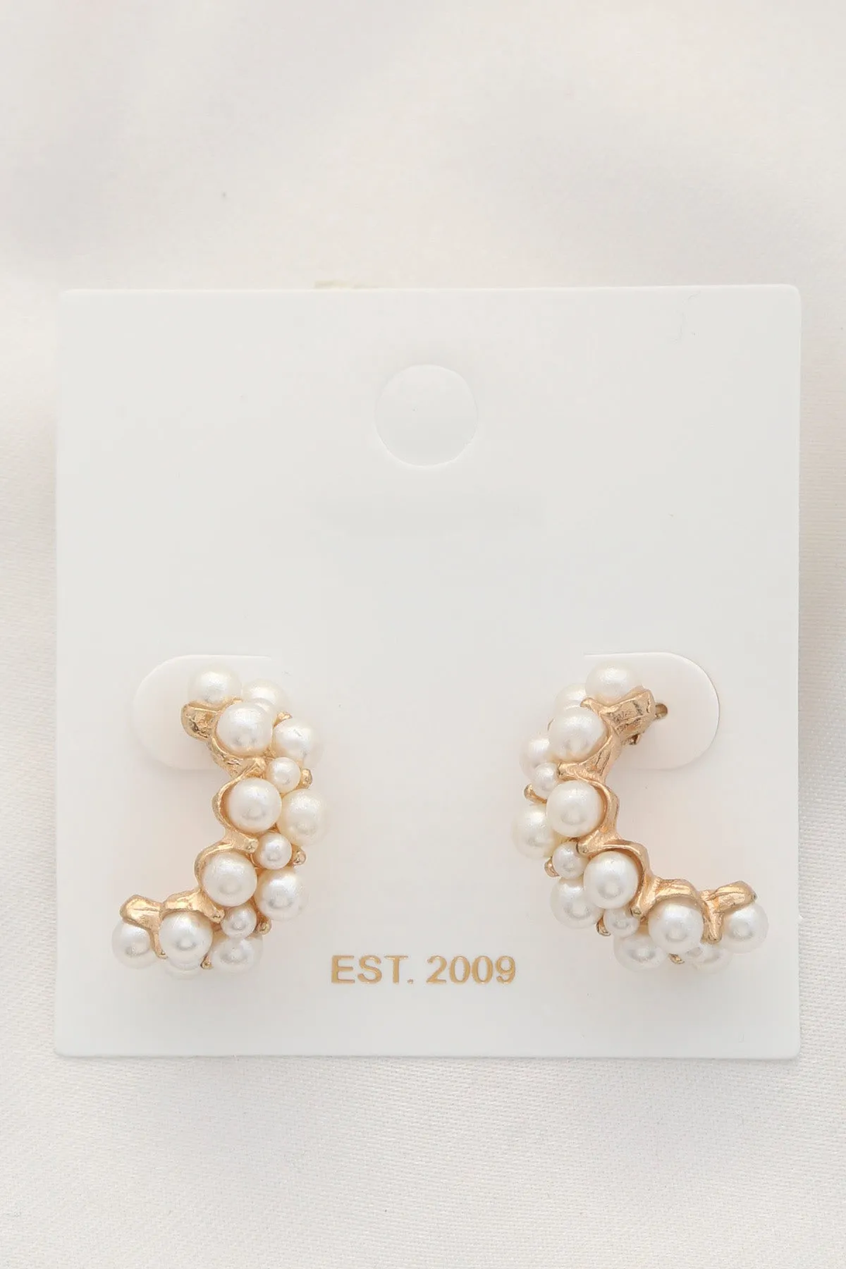 Pearl Bead Open Circle Earring