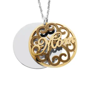 Personalized Engraved Domed Mom Pendant (up to 5 names)