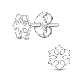 Petite Snowflake Earrings Studs Sterling Silver