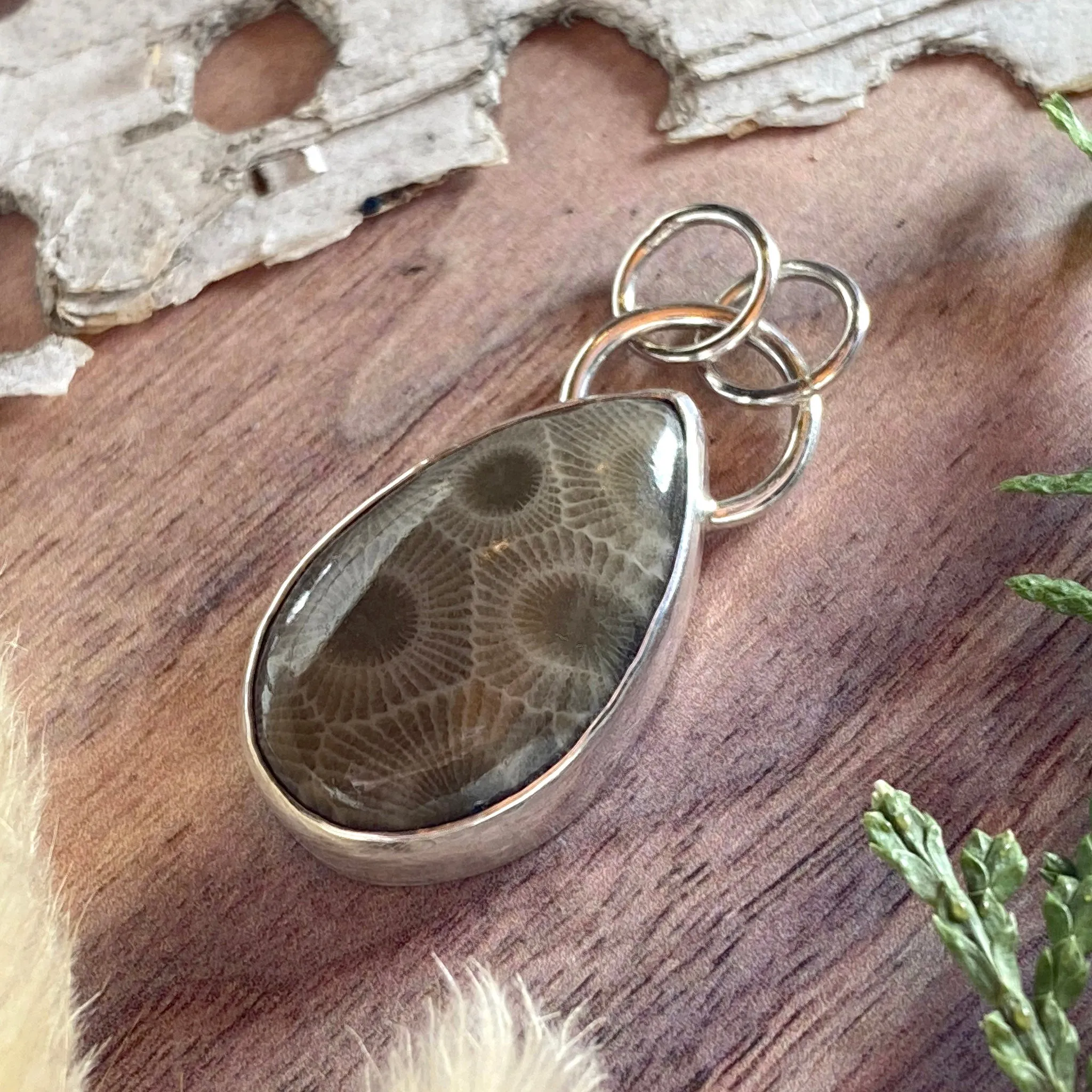 Petoskey Stone Teardrop Pendant