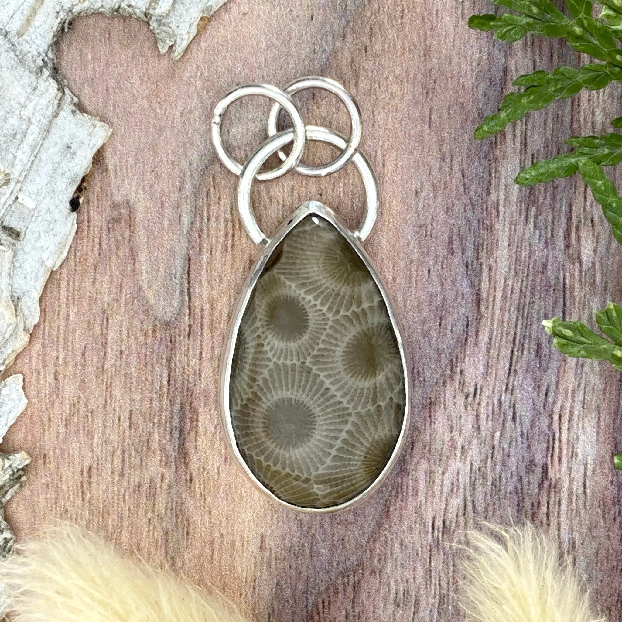 Petoskey Stone Teardrop Pendant