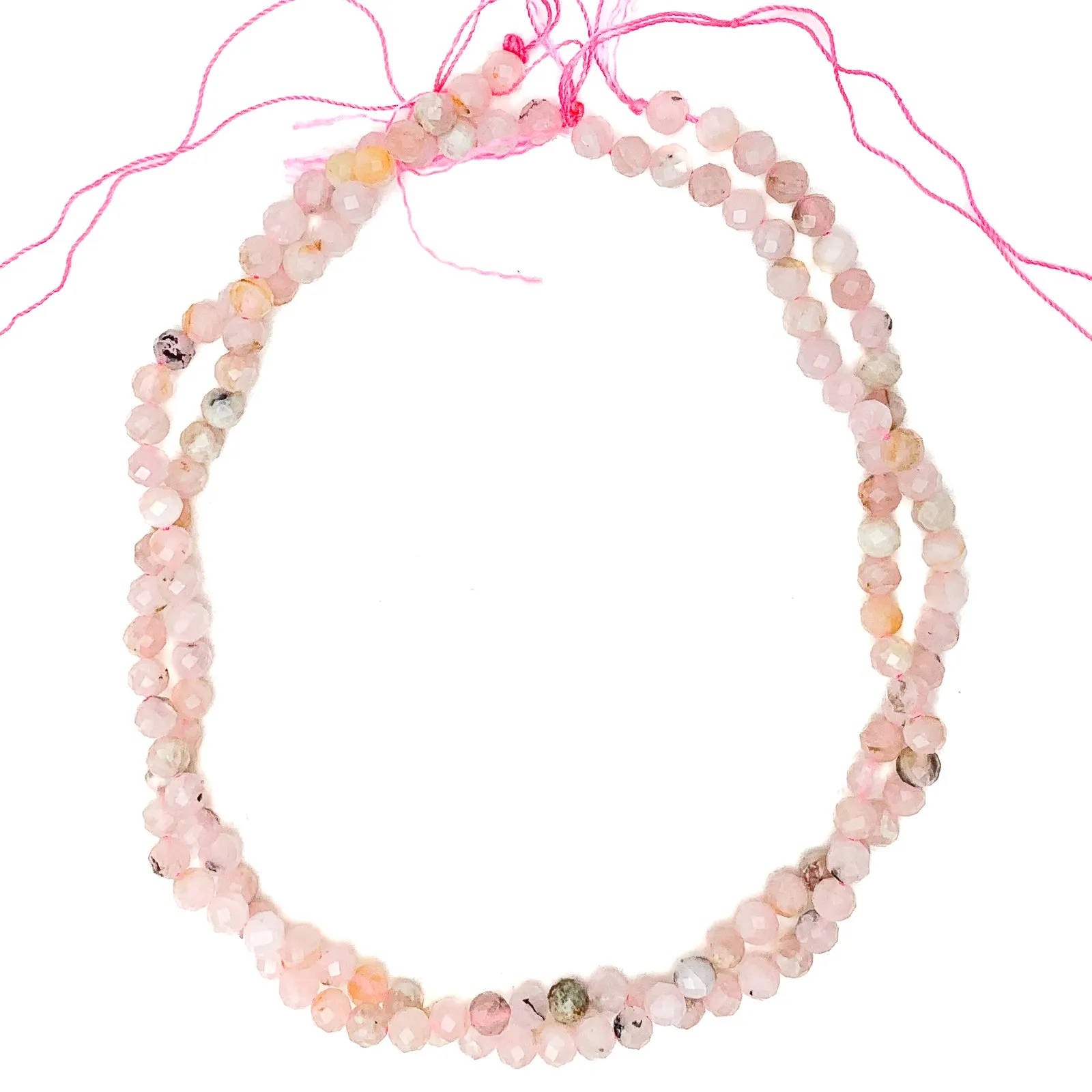 Pink Peruvian Opal 6mm Faceted Rounds Bead Strand