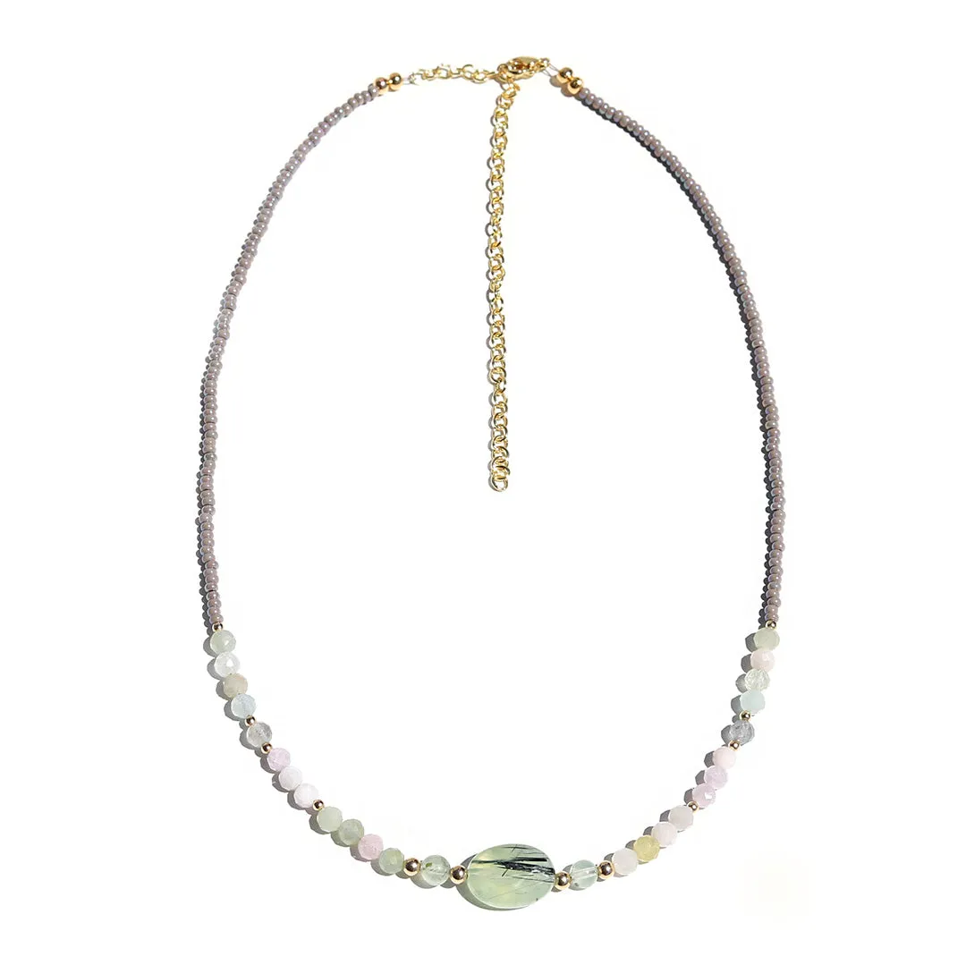 Prehnite and Kunzite Necklace