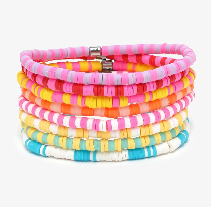 PURAVIDA Vacation Vibes Stretch Bead Bracelets