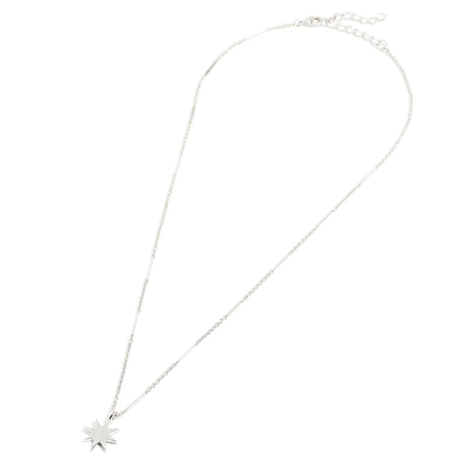 rhodium star necklace