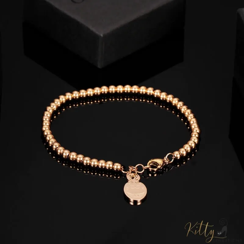 Rose Gold Comfy Cat Charm Bracelet (14K Gold Plated)