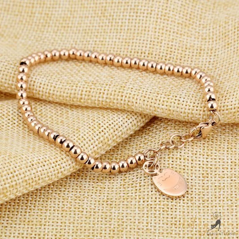 Rose Gold Comfy Cat Charm Bracelet (14K Gold Plated)