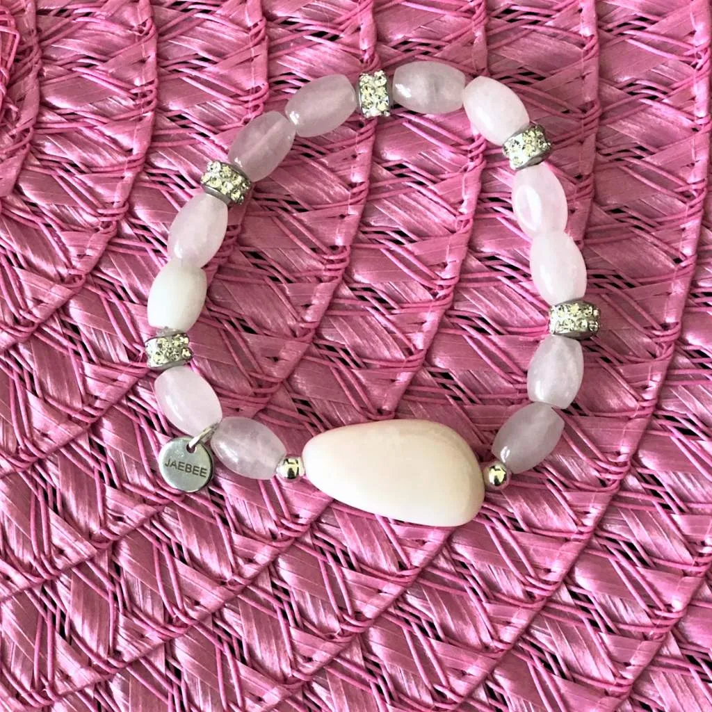 Rose Quartz and Opal Stone Bracelet