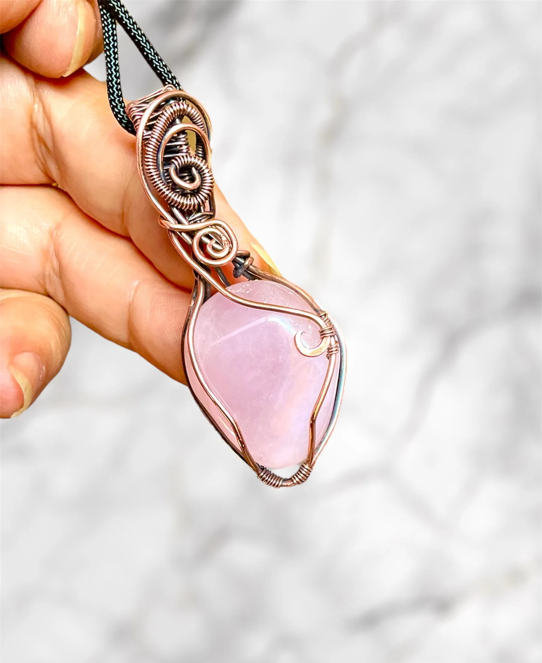 Rose Quartz Wire Wrapped Pendant