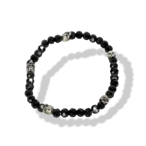 Saint Nyjah Skull Bead Bracelet Silver