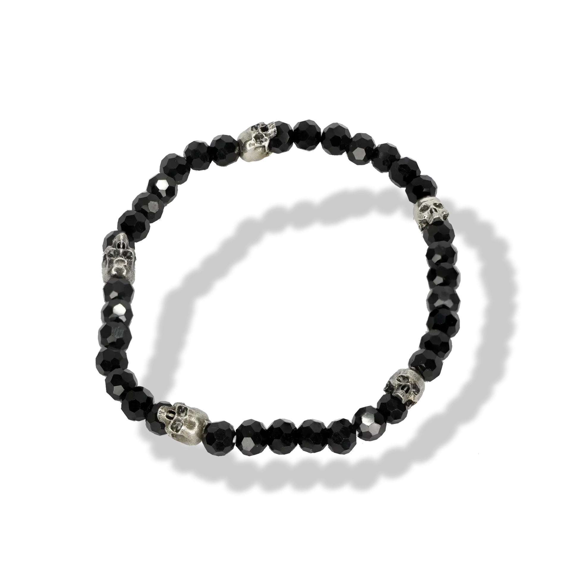 Saint Nyjah Skull Bead Bracelet Silver