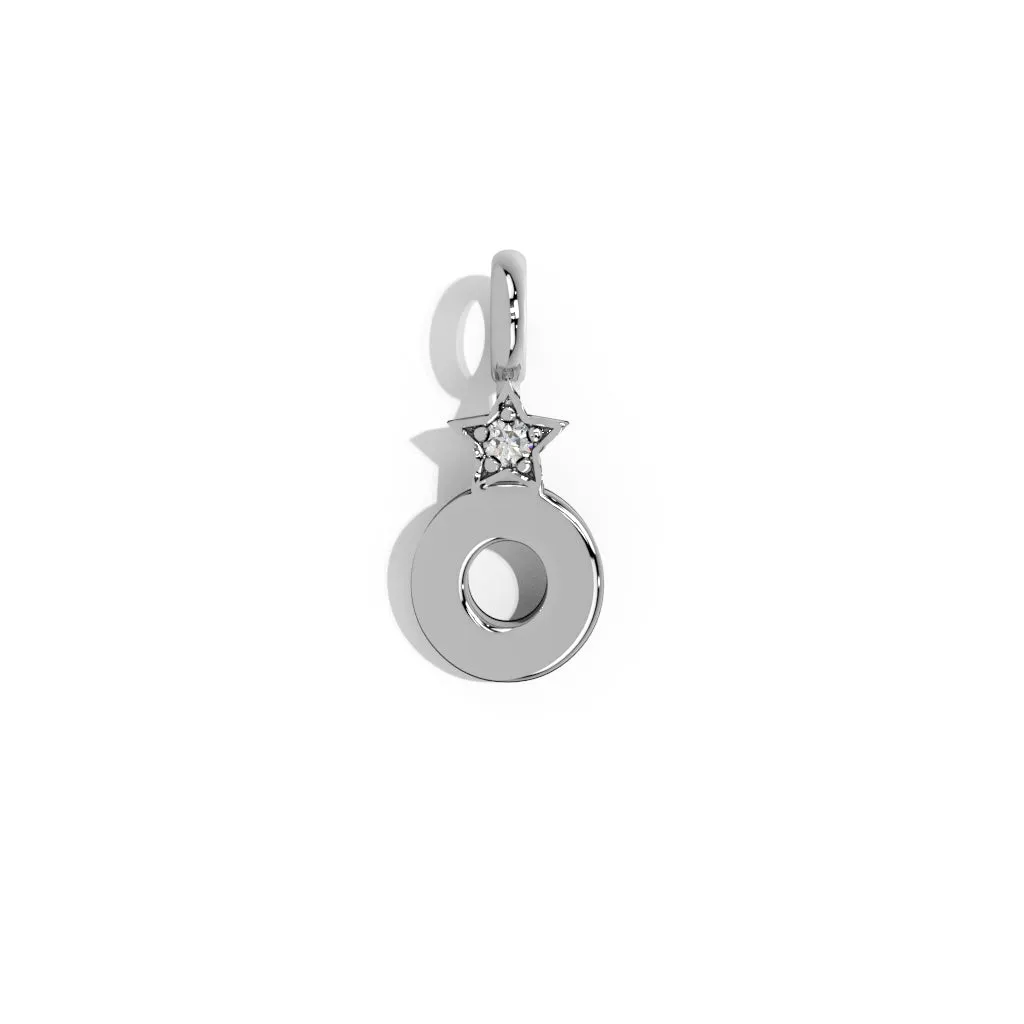 Silver Smooth Charm Letter Pendant - Star