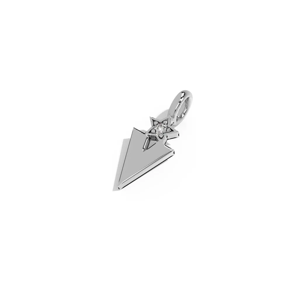 Silver Smooth Charm Letter Pendant - Star