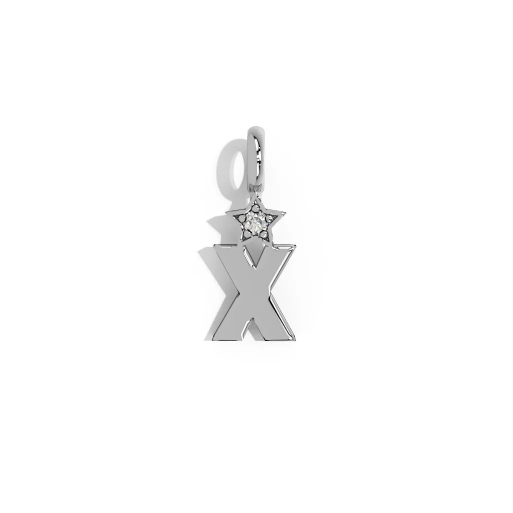 Silver Smooth Charm Letter Pendant - Star