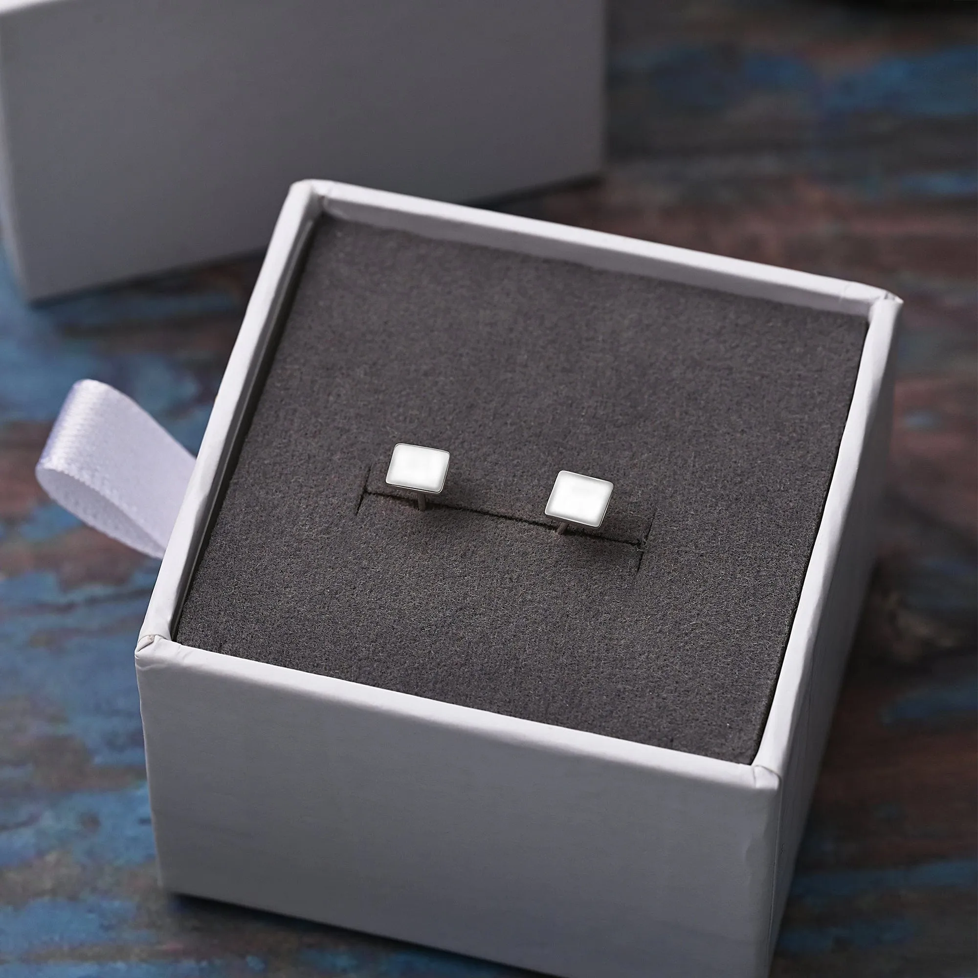 Simple Square Earrings Studs Sterling Silver