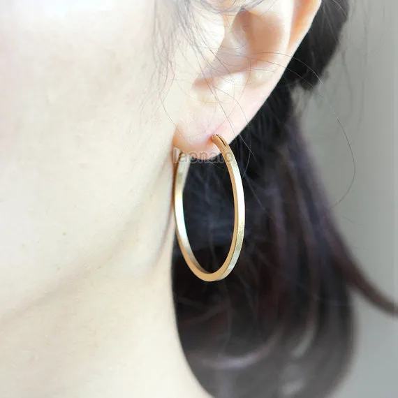 Simply matte gold hoops earrings