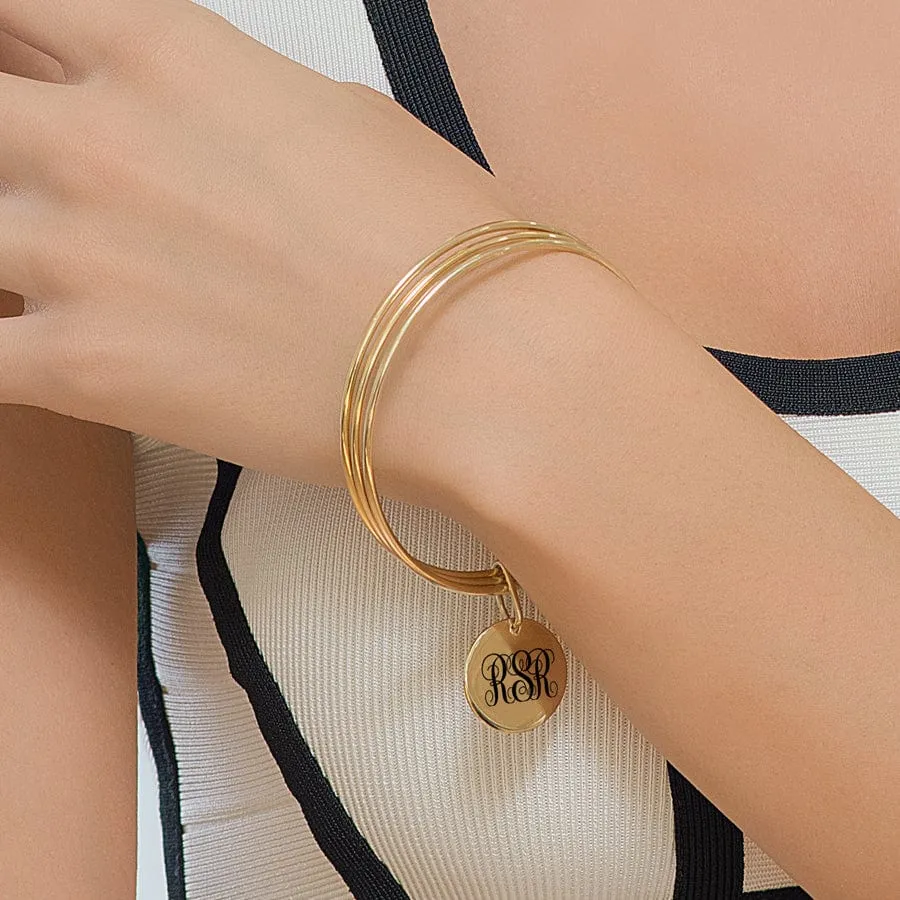 Slip On Engraved Monogram Bracelet