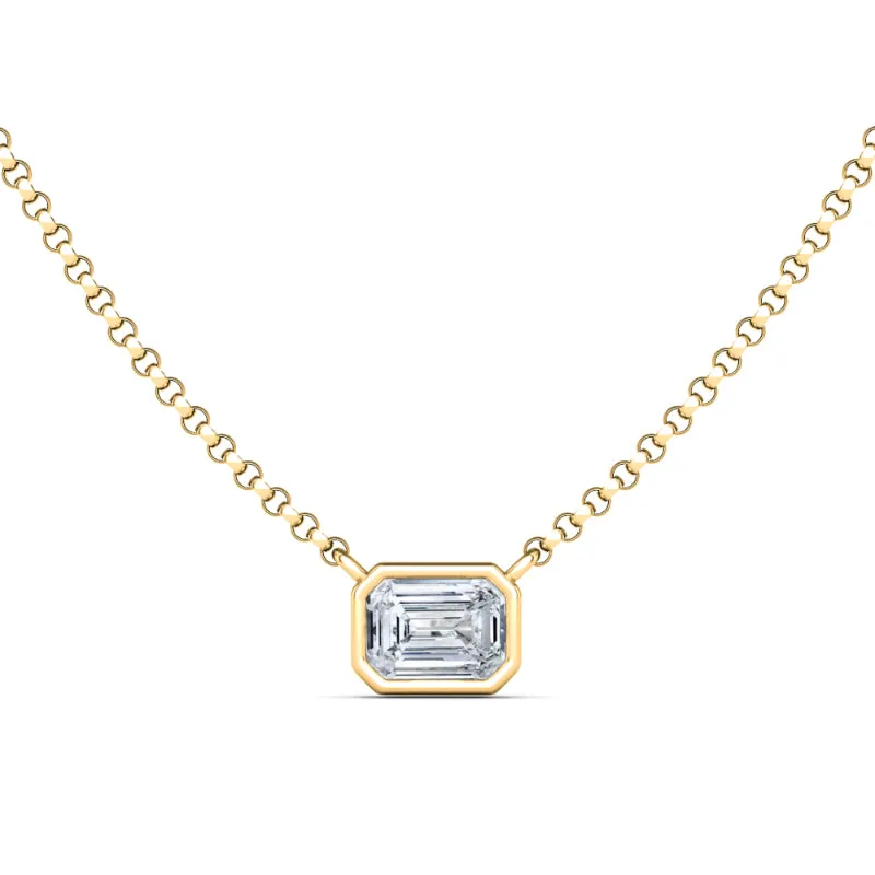 Solo Emerald Diamond Bezel Pendant