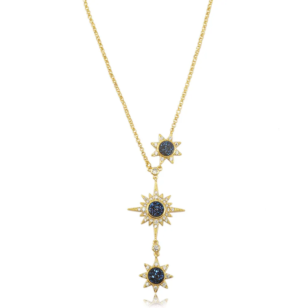 Star Druzy Diamond Chain Necklace