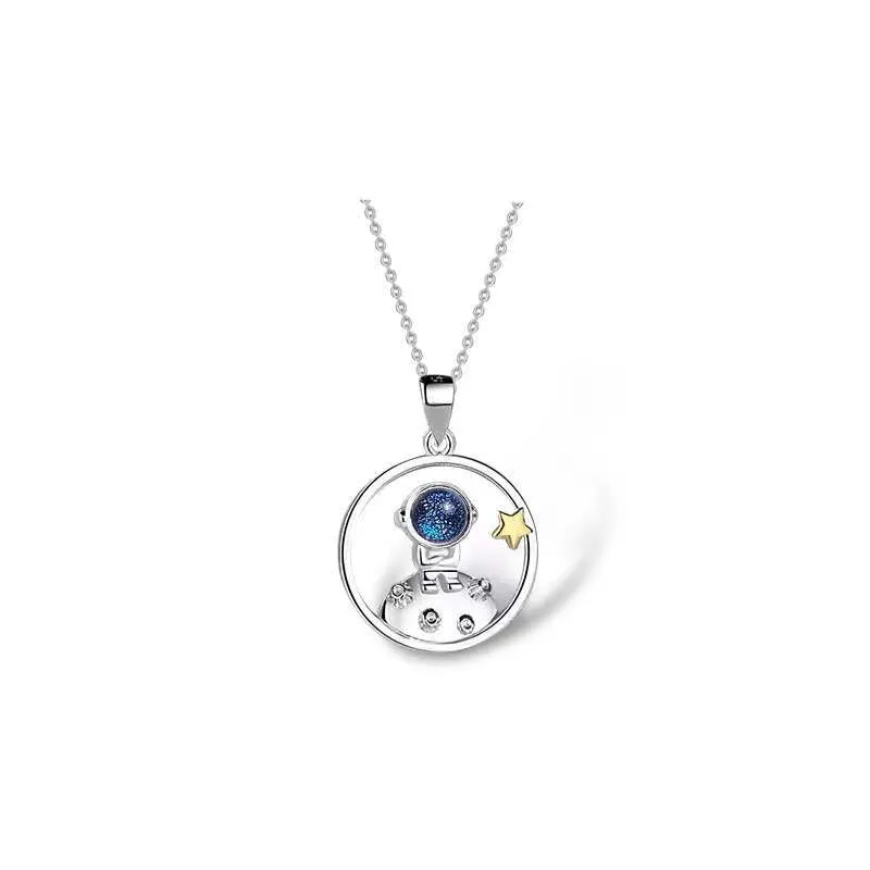 Star Spaceship Astronaut Pendant Necklace