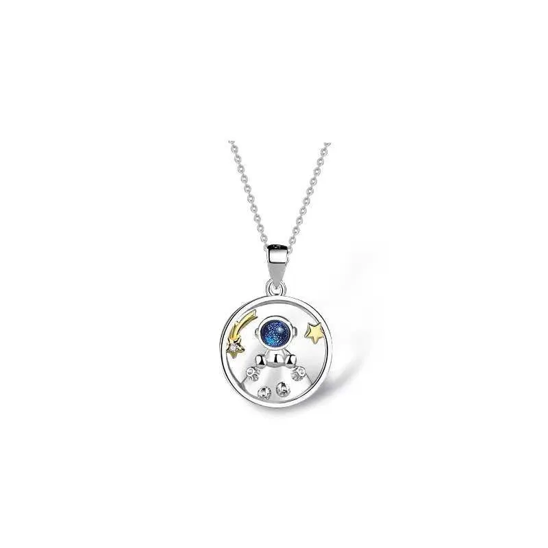 Star Spaceship Astronaut Pendant Necklace