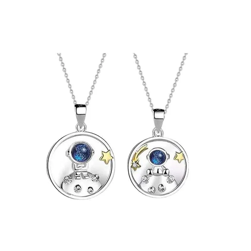 Star Spaceship Astronaut Pendant Necklace