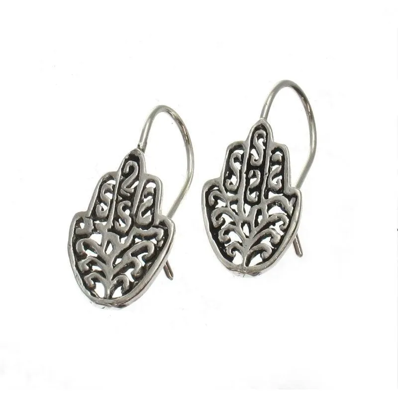 Sterling Silver Hamsa Earrings