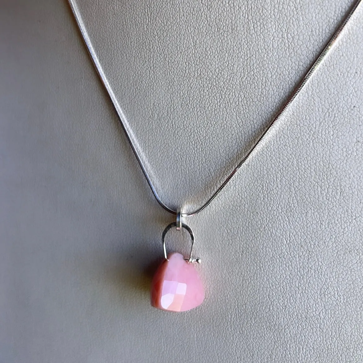 Stirrup Pink Opal Necklace