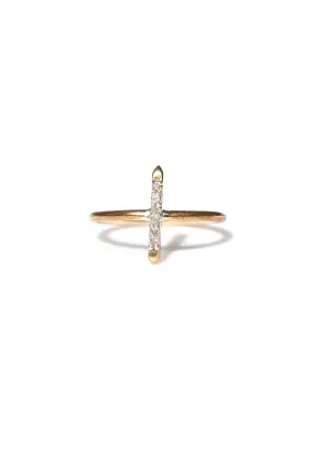 Stunning Five Stone Vertical Svelte Pavé Diamond Ring