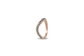 Talay Skinny Flow Wave Ring in Pave Icy Diamond