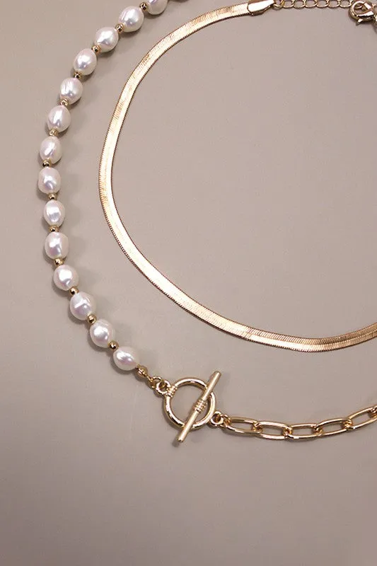 The Arden Pearl   Chain Layered Necklace