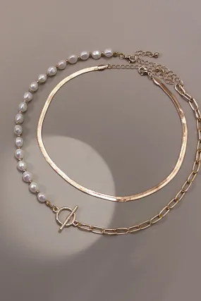 The Arden Pearl   Chain Layered Necklace