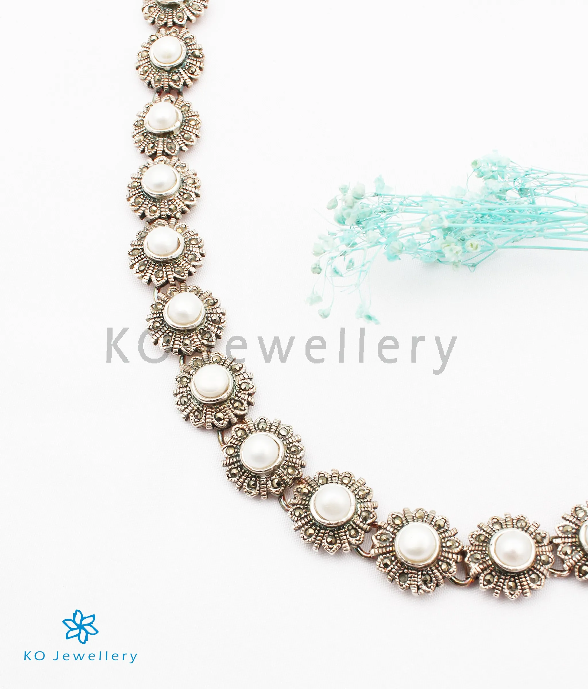 The Beverly Silver Marcasite Necklace