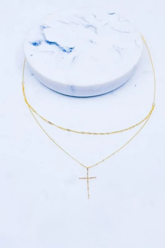 The Janna Layered Cross Necklace