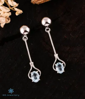 The Sky Blue Cocktail Silver Earrings