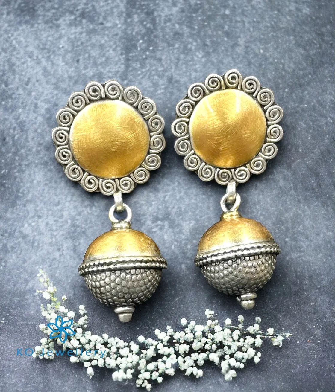 The Zenia Silver Two Tone Earrings