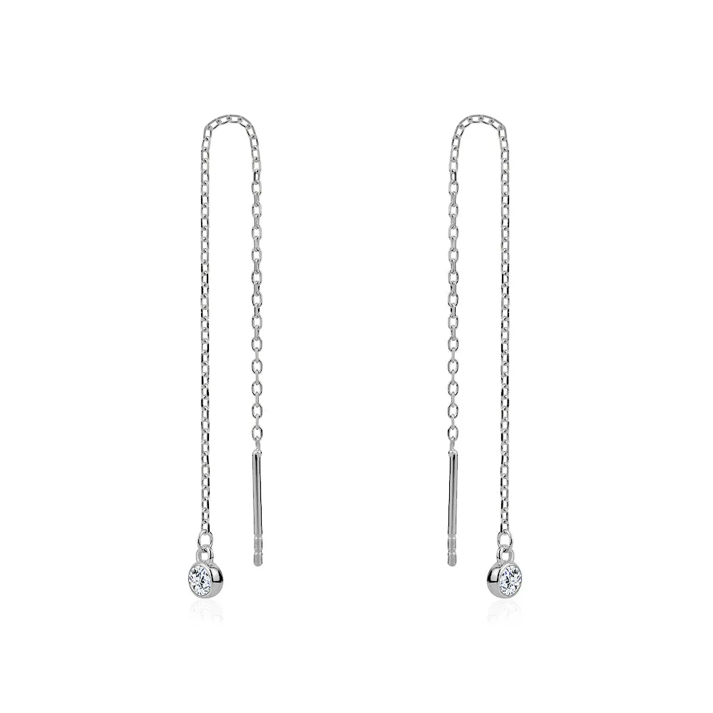 THREAD CZ EARRINGS