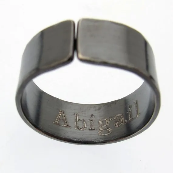 Til Valhalla Ring for Men - Personalized Elder Futhark Runes Band