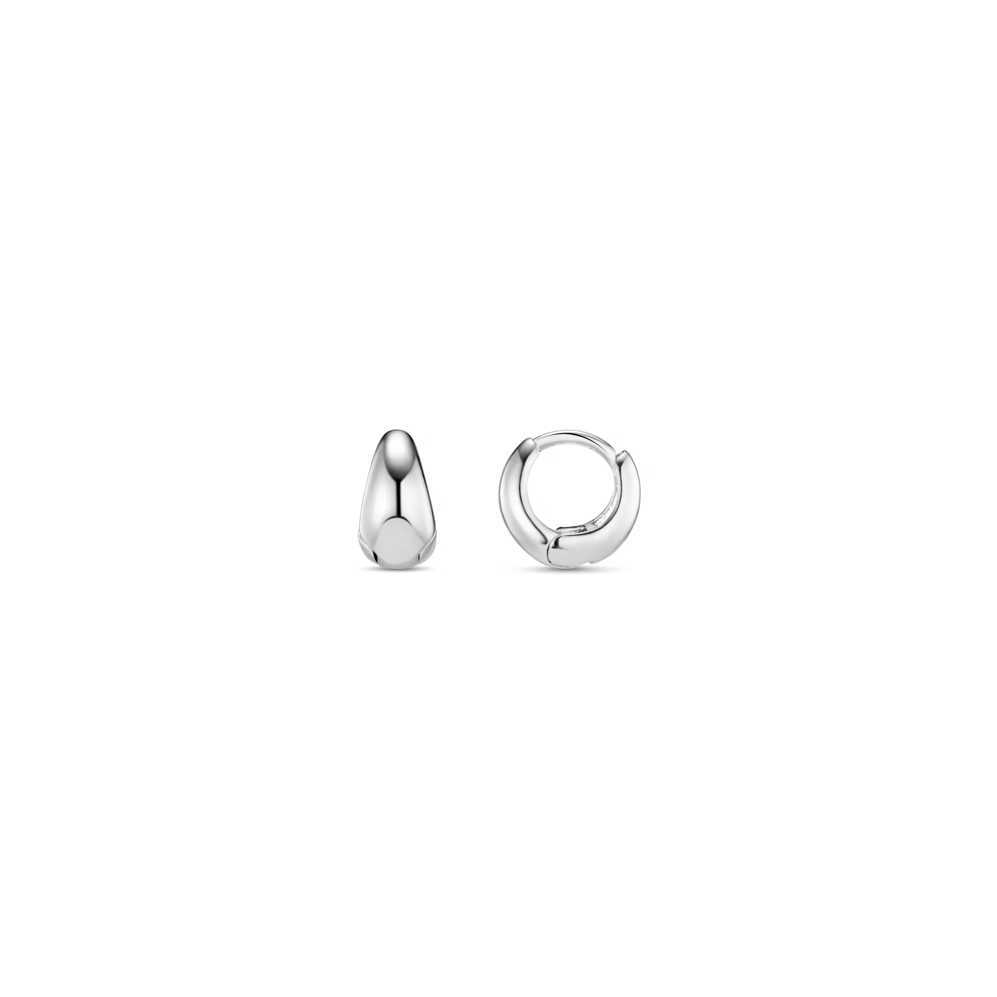 Tiny Tapered Micro Hoop Earrings - Silver