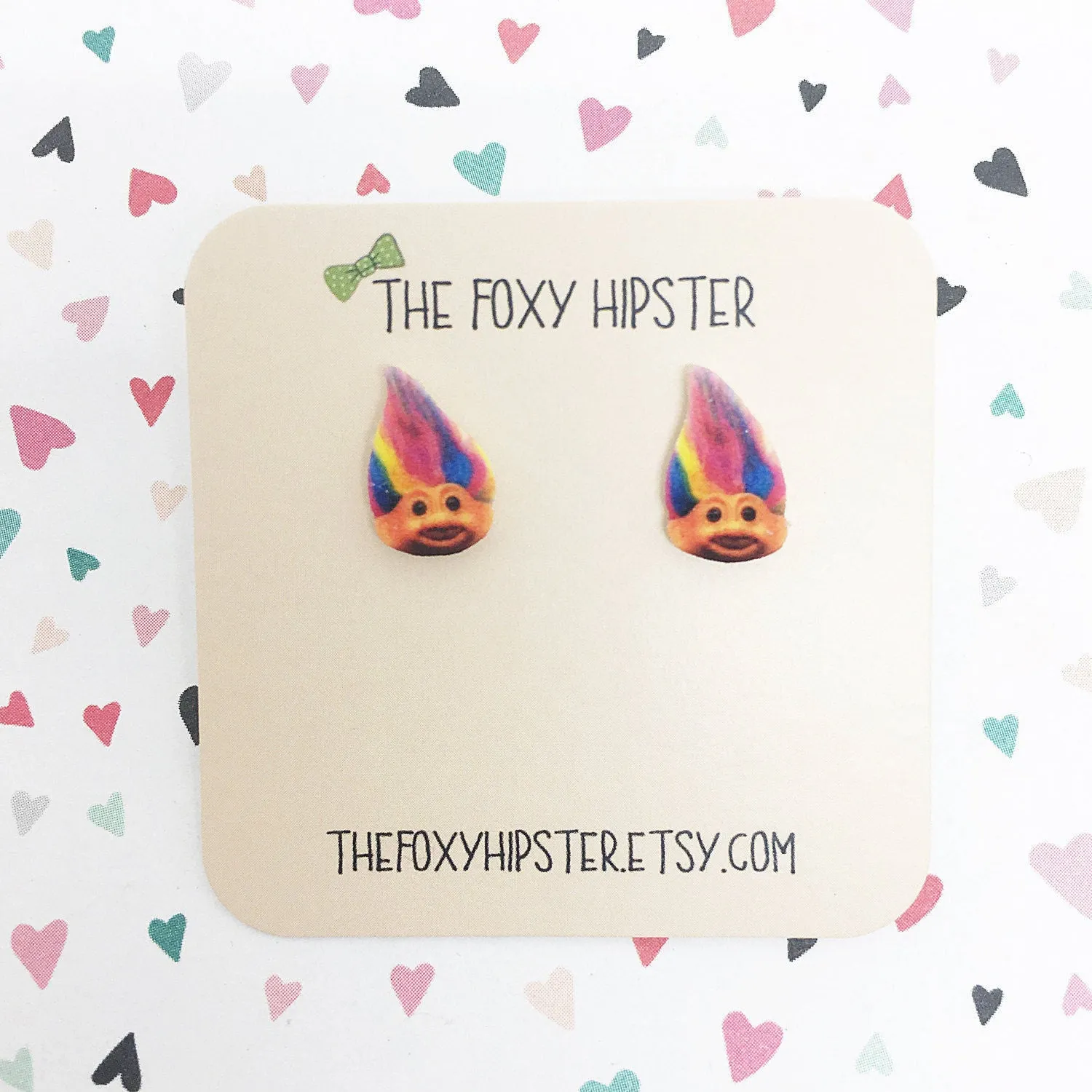 Troll Rainbow stud Earrings