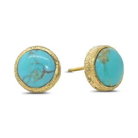 Turquoise Stud Earrings in 18k gold